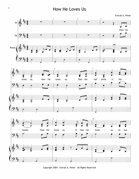 Free Sheet Music How He Loves Us Choir Version Includes Unlimited License To Copy
