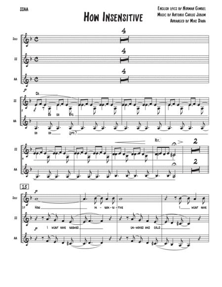 How Insensitive Insensatez Arr By Mike Dana Ssaa Rhythm Sheet Music