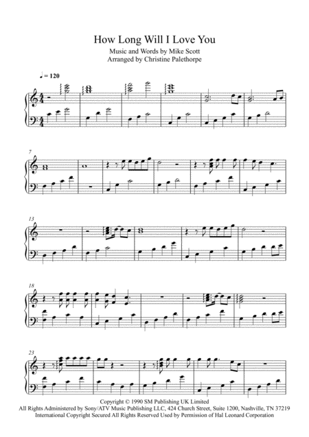 Free Sheet Music How Long Will I Love You Harp