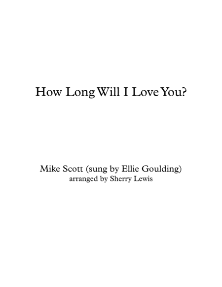 Free Sheet Music How Long Will I Love You Violin Solo For Solo Violin