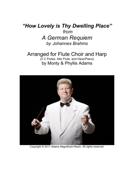 Free Sheet Music How Lovely Is Thy Dwelling Place From A German Requiem For Flute Choir And Harp