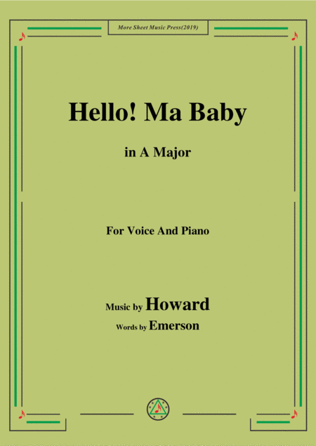 Free Sheet Music Howard Hello Ma Baby In A Major For Voice Piano