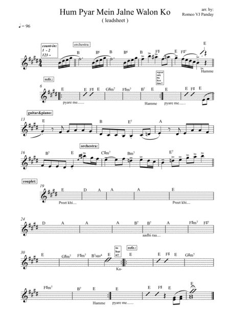 Hum Pyar Mein Jalnewalon Ko Lata Mangeshkar Sheet Music