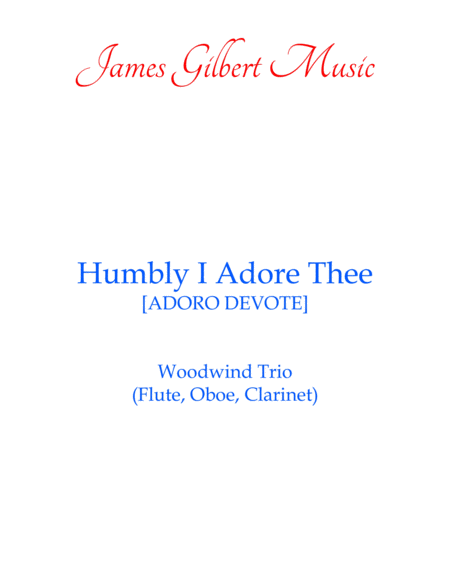 Humbly I Adore Thee Adoro Devote Ww19 Sheet Music