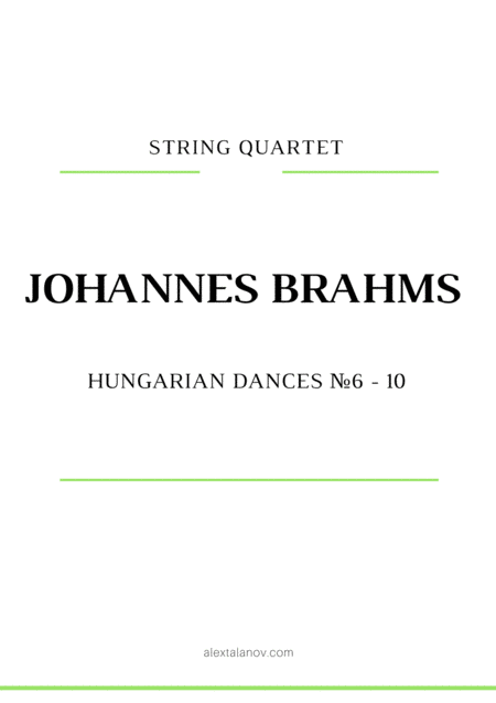 Hungarian Dances 6 10 Sheet Music