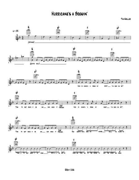 Hurricanes A Brewin Sheet Music