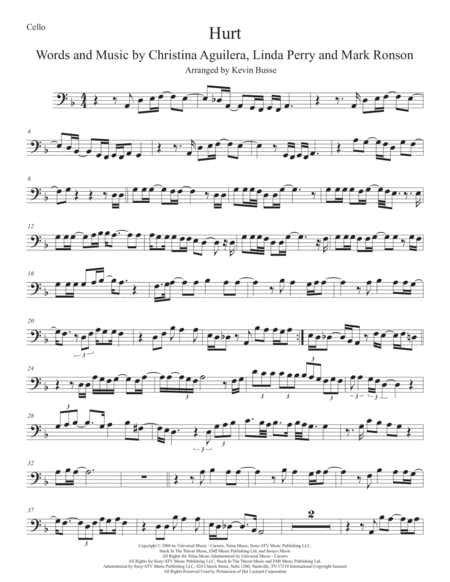 Hurt Cello Sheet Music