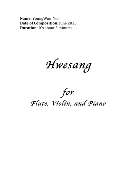 Free Sheet Music Hwesang