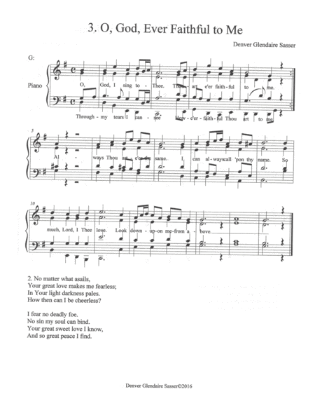 Hymn No 3 O God Ever Faithful To Me Sheet Music