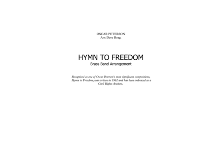 Hymn To Freedom Brass Band Sheet Music