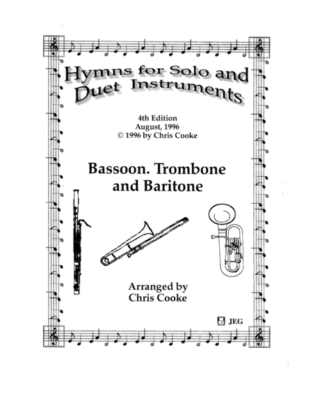 Hymns For Solo And Duet Instruments Trombone Baritone Bassoon Sheet Music