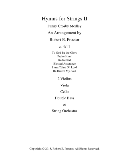 Free Sheet Music Hymns For Strings Ii Fanny Crosby