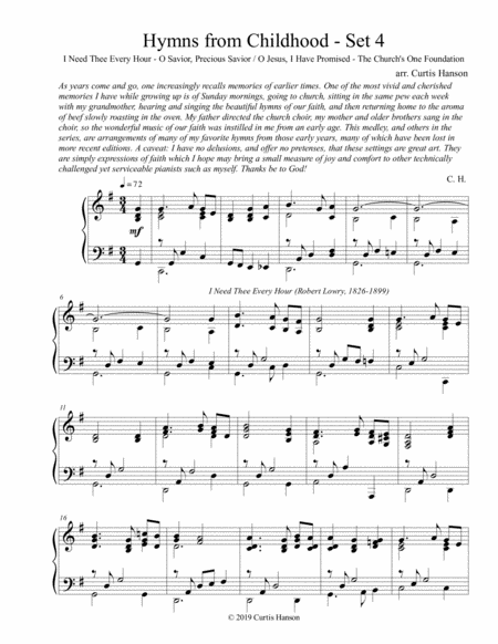 Hymns From Childhood Set 4 Piano Solo Sheet Music