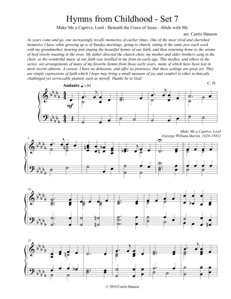 Free Sheet Music Hymns From Childhood Set 7 Piano Solo