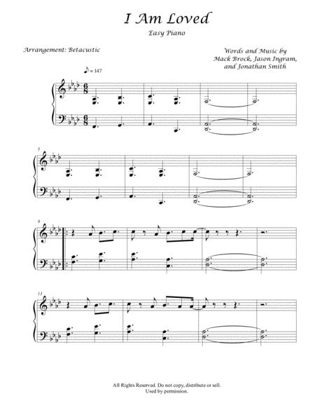 Free Sheet Music I Am Loved Mack Brock Sheet Music Easy Piano