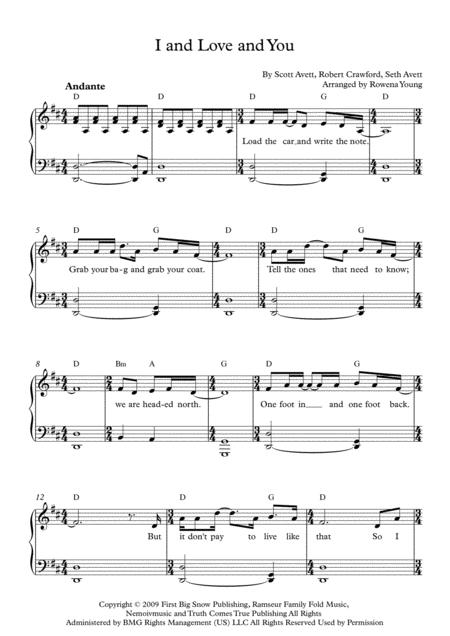 I And Love And You Sheet Music