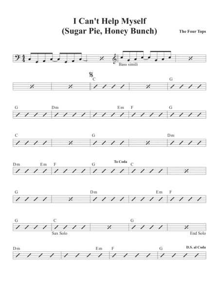 I Cant Help Myself Sugar Pie Honey Bunch Sheet Music