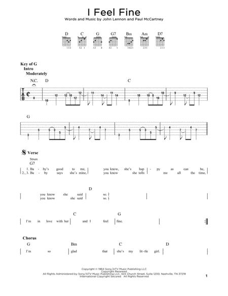 Free Sheet Music I Feel Fine