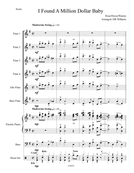 I Found A Million Dollar Baby Flute Choir Sheet Music