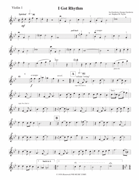 I Got Rhythm For String Quartet Sheet Music