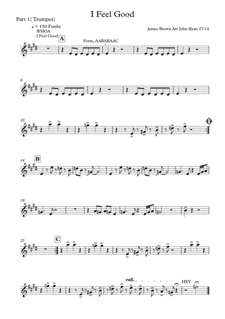 I Got You I Feel Good Wedding Band Arrangement Horns Rhythm Sheet Music