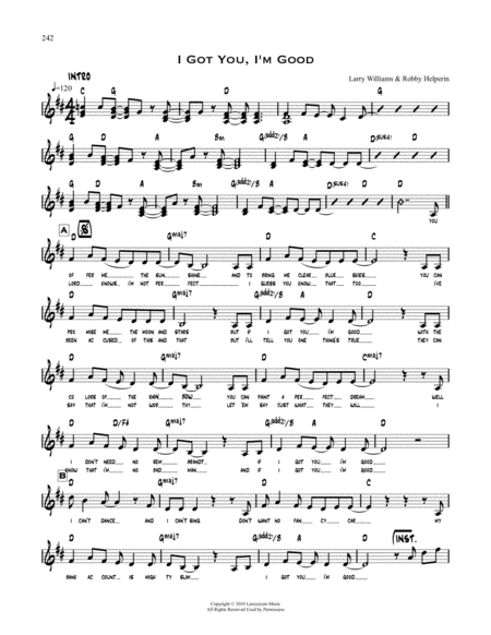 I Got You I M Good Sheet Music