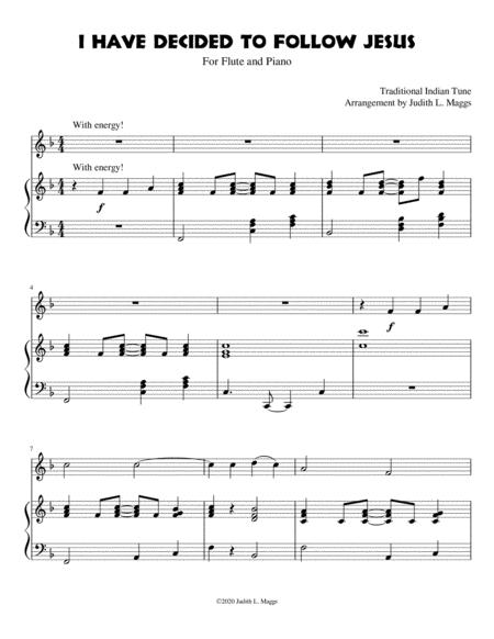 I Have Decided To Follow Jesus Flute And Piano Sheet Music