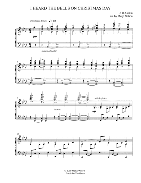 I Heard The Bells On Christmas Day Adv Piano Solo Sheet Music