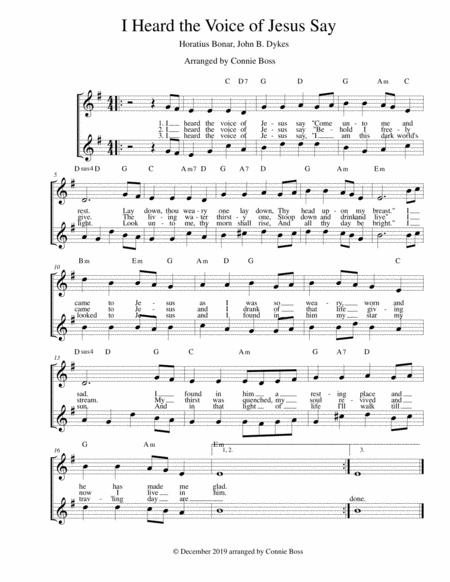 I Heard The Voice Of Jesus Say A Capella Sa Or Tb Sheet Music