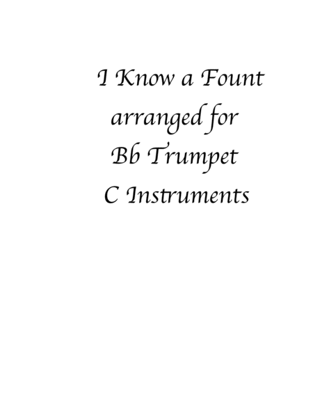 Free Sheet Music I Know A Fount Bb Trumpet C Instruments