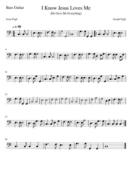 Free Sheet Music I Know Jesus Loves Me