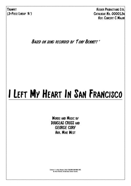 Free Sheet Music I Left My Heart In San Francisco 3 Piece Brass Section A