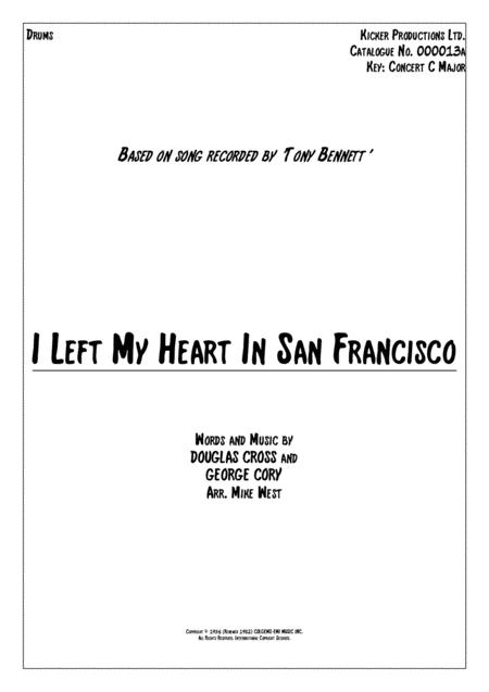 Free Sheet Music I Left My Heart In San Francisco Drums