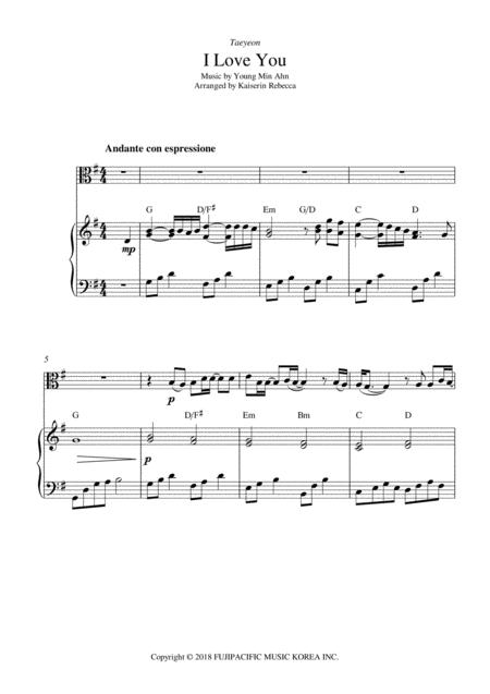 Free Sheet Music I Love You Viola Solo And Piano Accompaniment