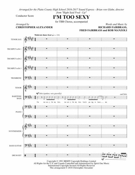 Free Sheet Music I M Too Sexy Full Score And Parts
