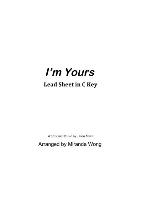 Free Sheet Music I M Yours Alto Tenor Or Soprano Saxophone Concert Key