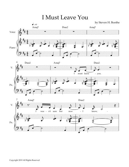 I Must Leave You Pvg Sheet Music