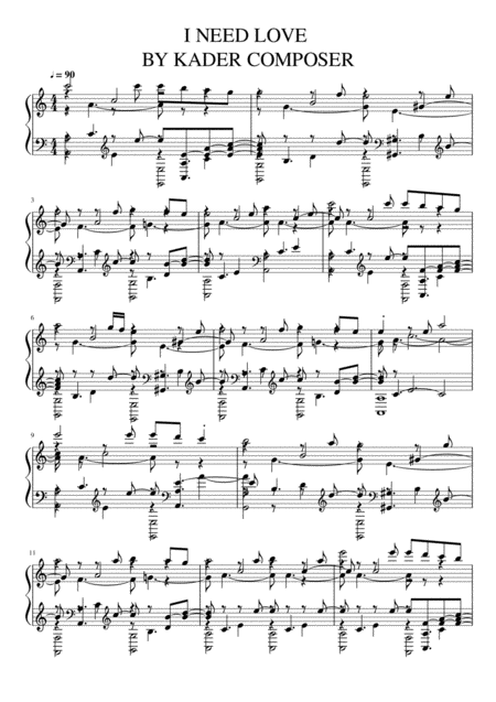 I Need Love Sheet Music