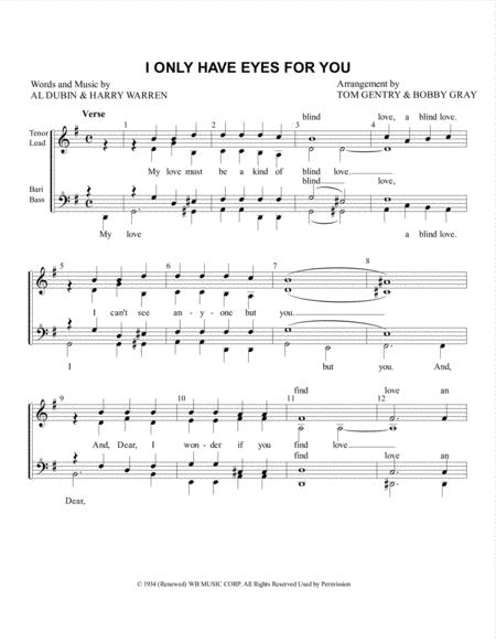 Free Sheet Music I Only Have Eyes For You Ssaa