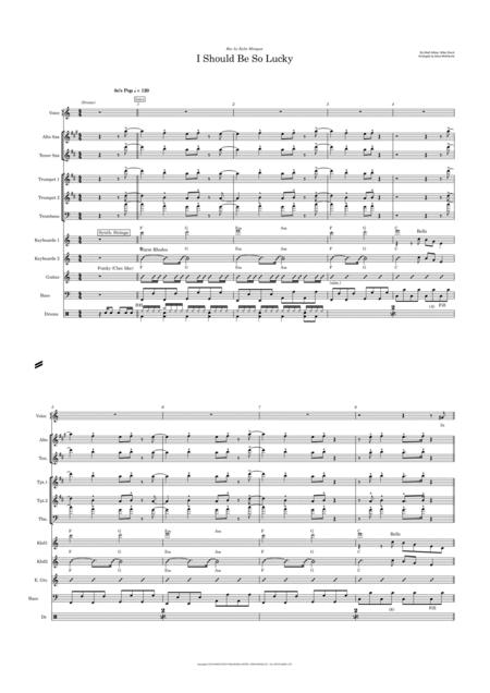 Free Sheet Music I Should Be So Lucky Vocal With Small Band 3 5 Horns Key Of C