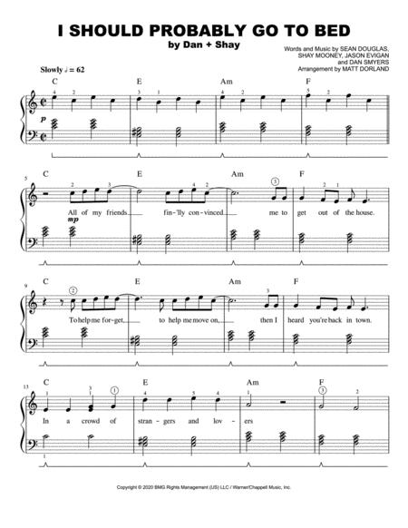 I Should Probably Go To Bed Easy Piano Sheet Music