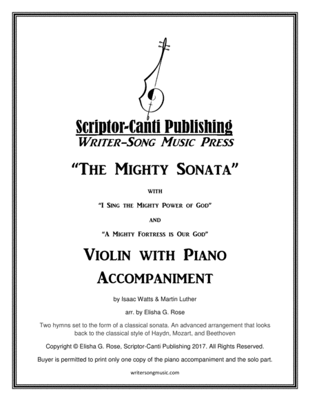 I Sing The Mighty Power Of God A Mighty Fortress Is Our God The Mighty Sonata Violin Sheet Music