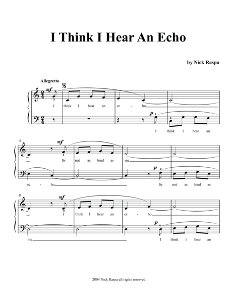 Free Sheet Music I Think I Hear An Echo