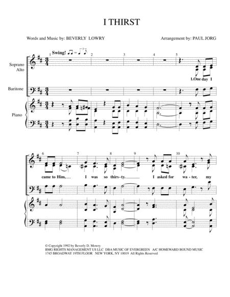 I Thirst Mixed Trio Sab With Piano Accompaniment Sheet Music