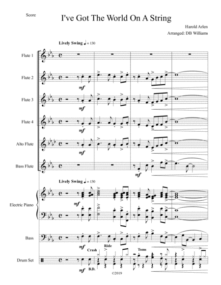 Free Sheet Music I Ve Got The World On A String Flute Choir