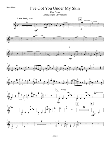 I Ve Got You Under My Skin Bass Flute Sheet Music