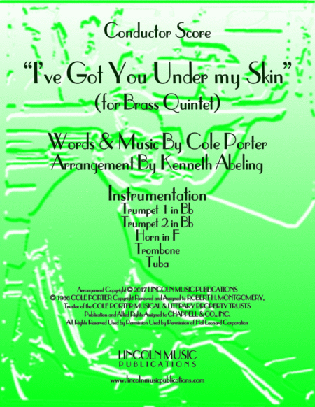 Free Sheet Music I Ve Got You Under My Skin For Brass Quintet