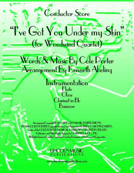 Free Sheet Music I Ve Got You Under My Skin For Woodwind Quartet