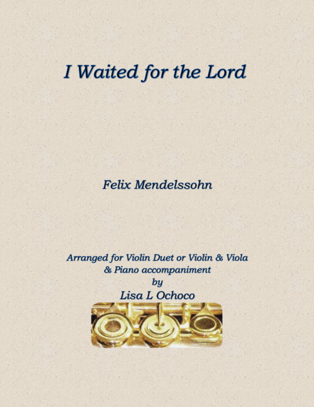 Free Sheet Music I Waited For The Lord For 2 Vln Or Vln Vla And Piano