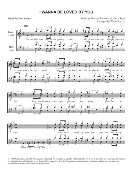 Free Sheet Music I Wanna Be Loved By You